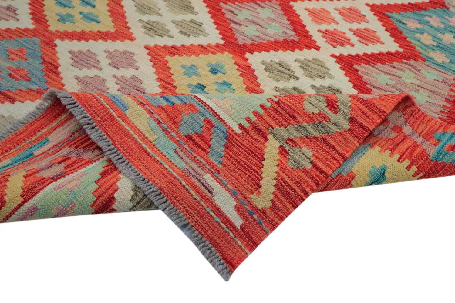 Tapis Oriental - Vegi Kelim Hand Woven - 174 x 250 cm