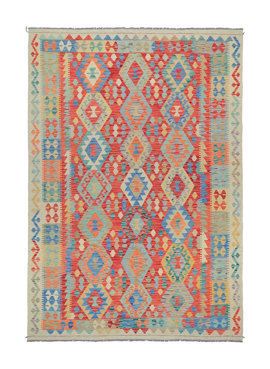 Tapis Oriental - Vegi Kelim Hand Woven - 202 x 294 cm