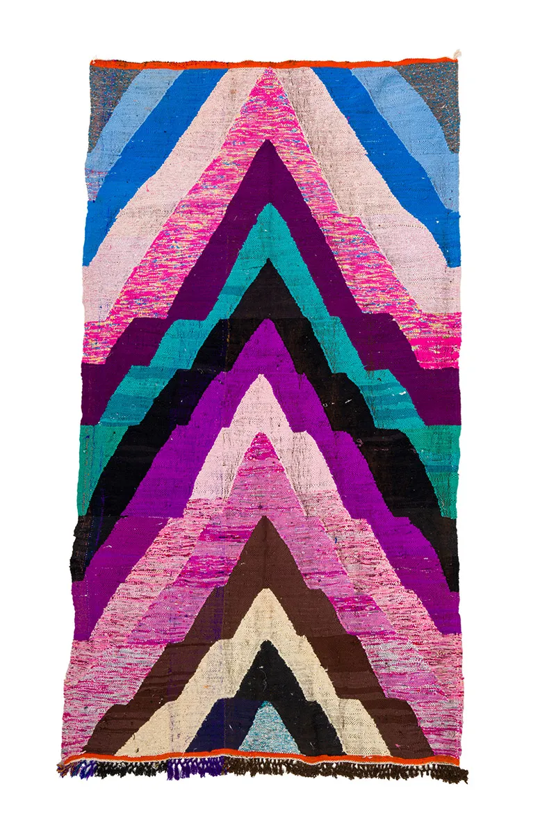Tapis berbère marocain Boucherouite 140 x 250 cm