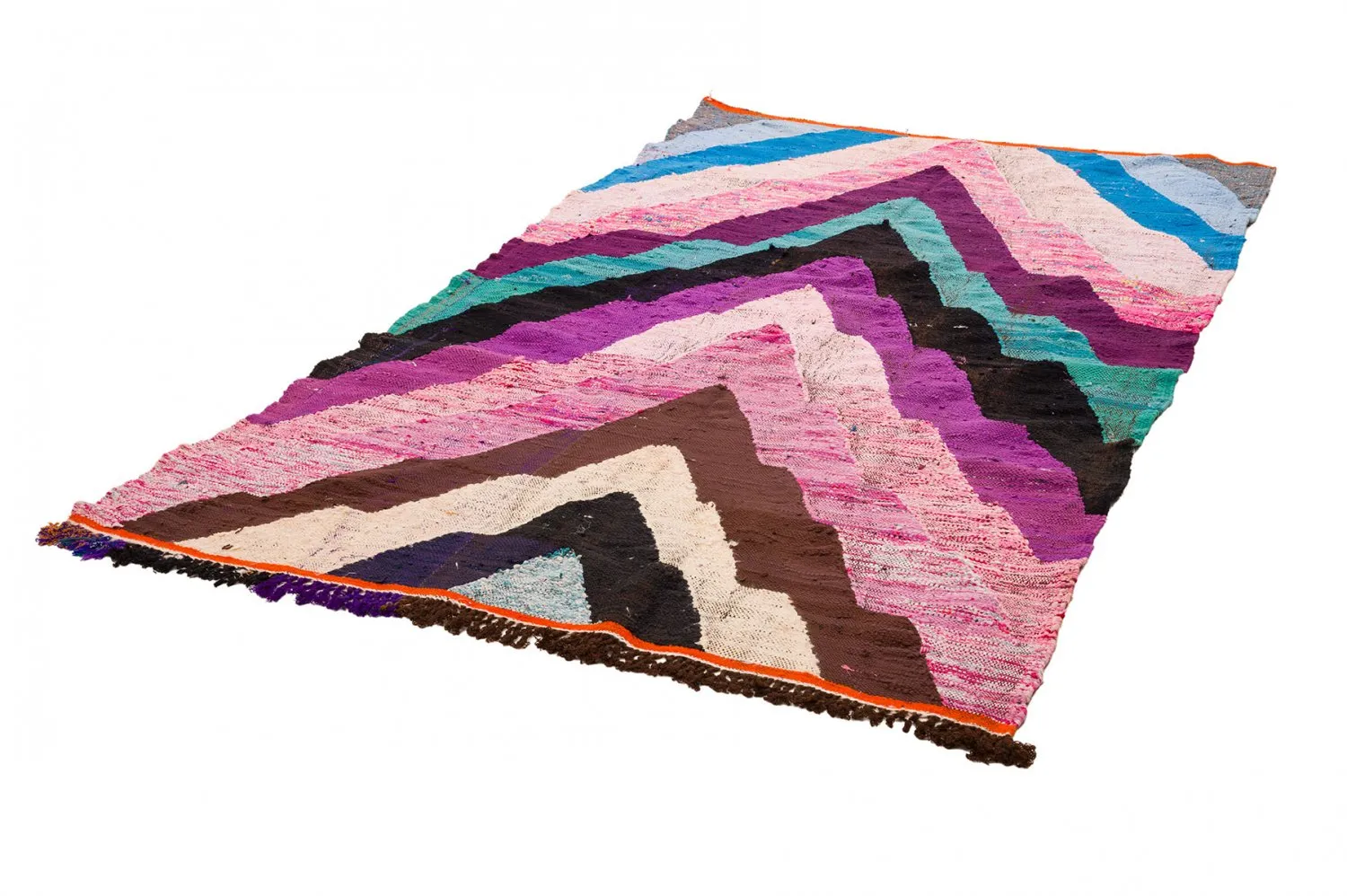 Tapis berbère marocain Boucherouite 140 x 250 cm