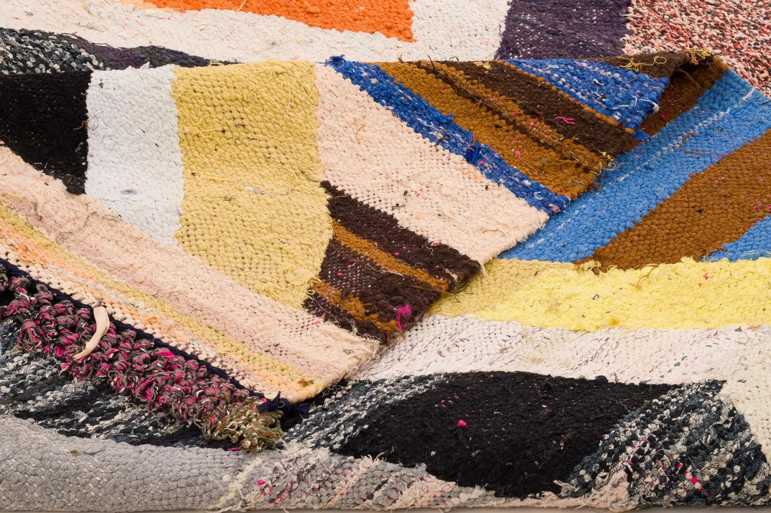 Tapis berbère marocain Boucherouite 155 x 275 cm