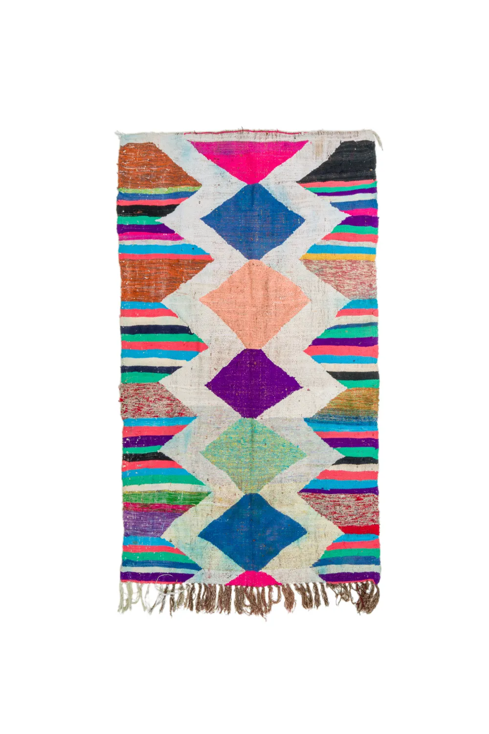 Tapis berbère marocain Boucherouite 130 x 230 cm