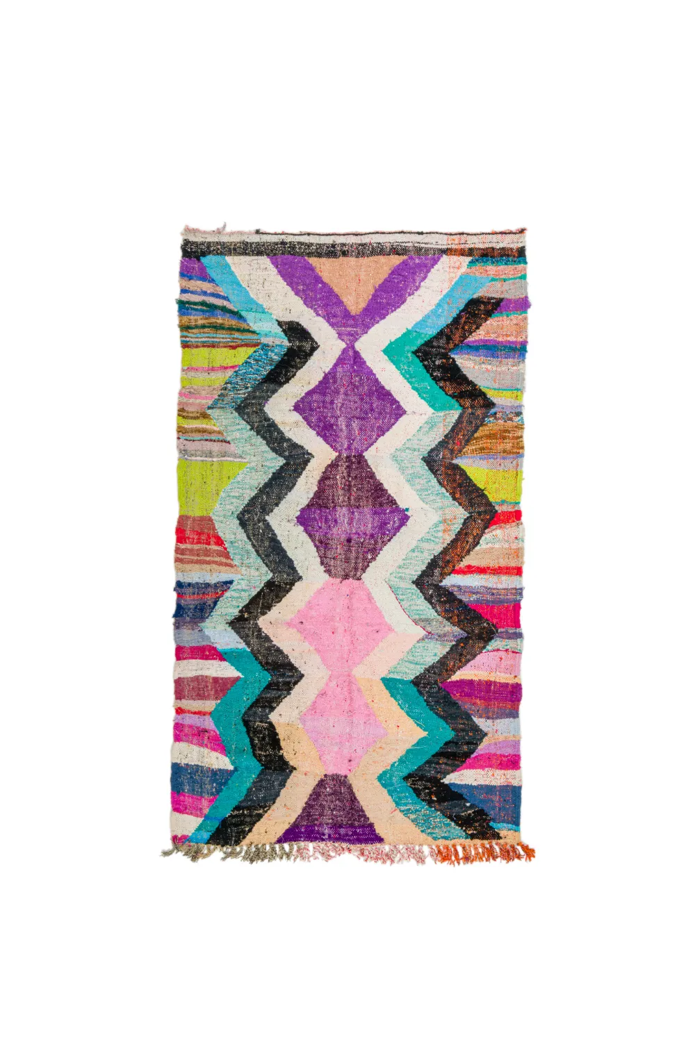 Tapis berbère marocain Boucherouite 130 x 235 cm