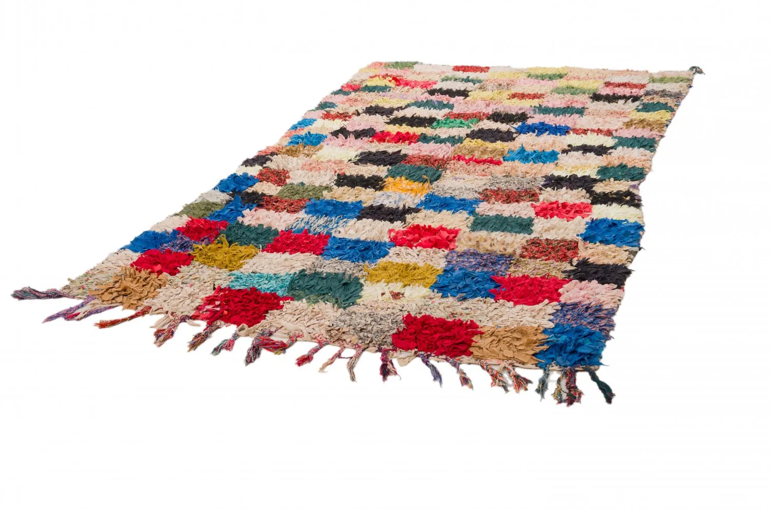 Tapis berbère marocain Boucherouite 280 x 155 cm