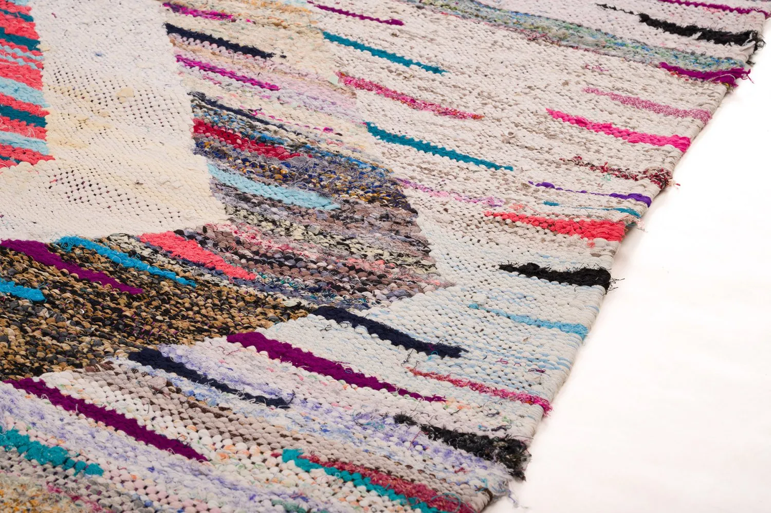 Tapis berbère marocain Boucherouite 145 x 310 cm