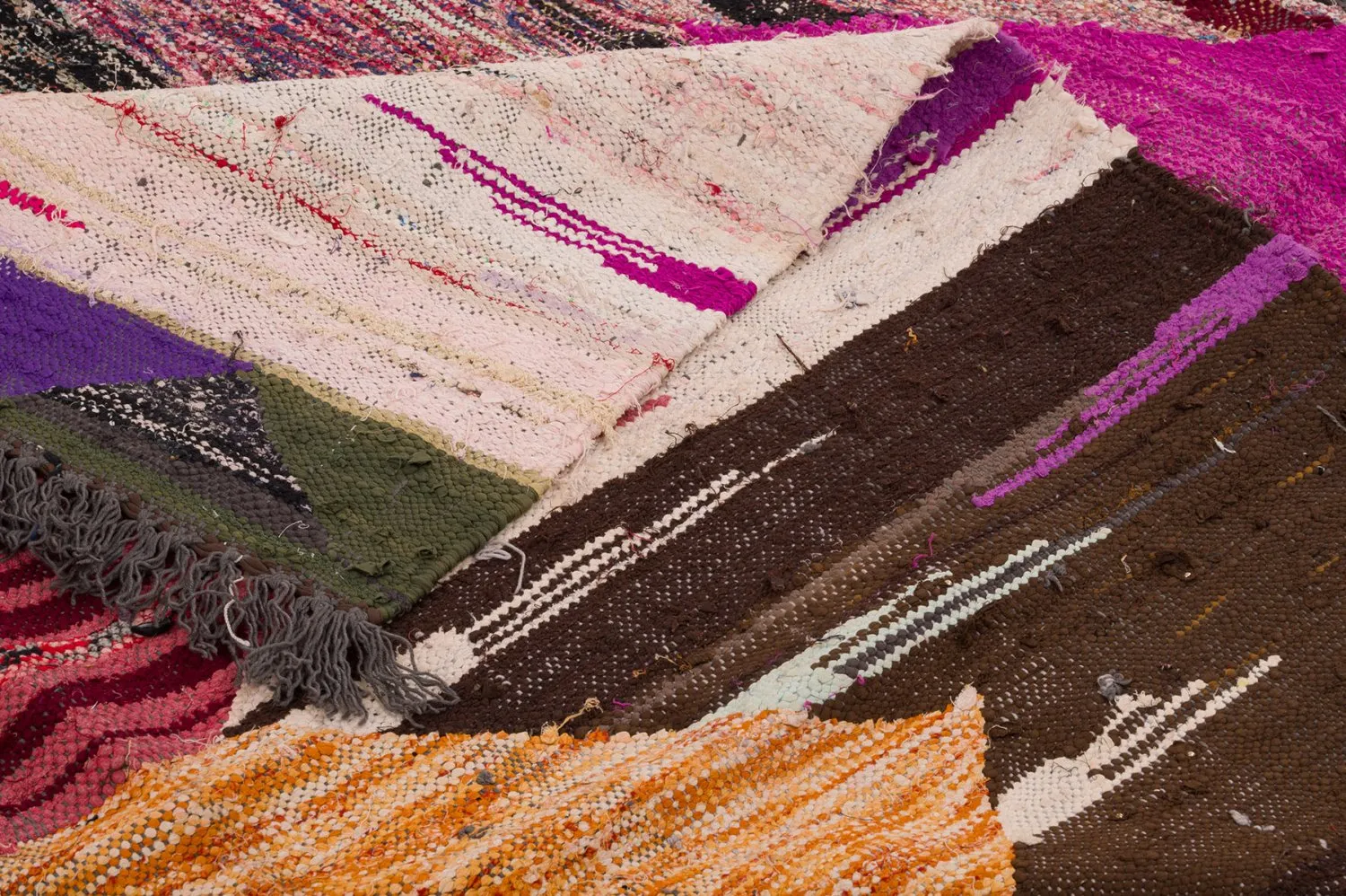 Tapis berbère marocain Boucherouite 130 x 275 cm