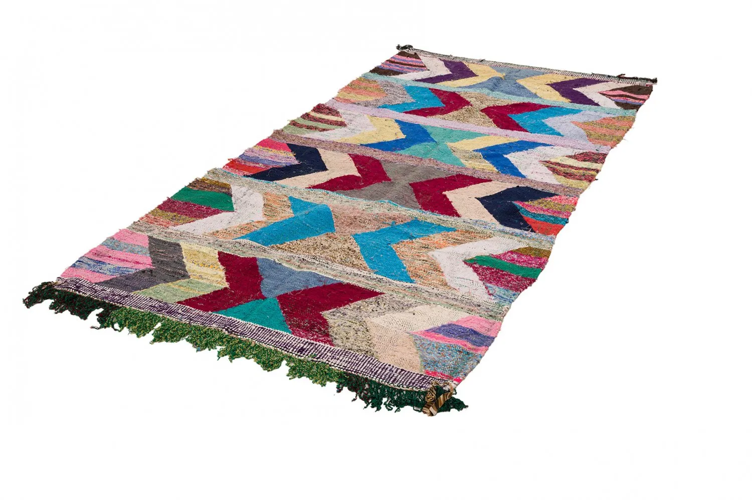 Tapis berbère marocain Boucherouite 130 x 275 cm