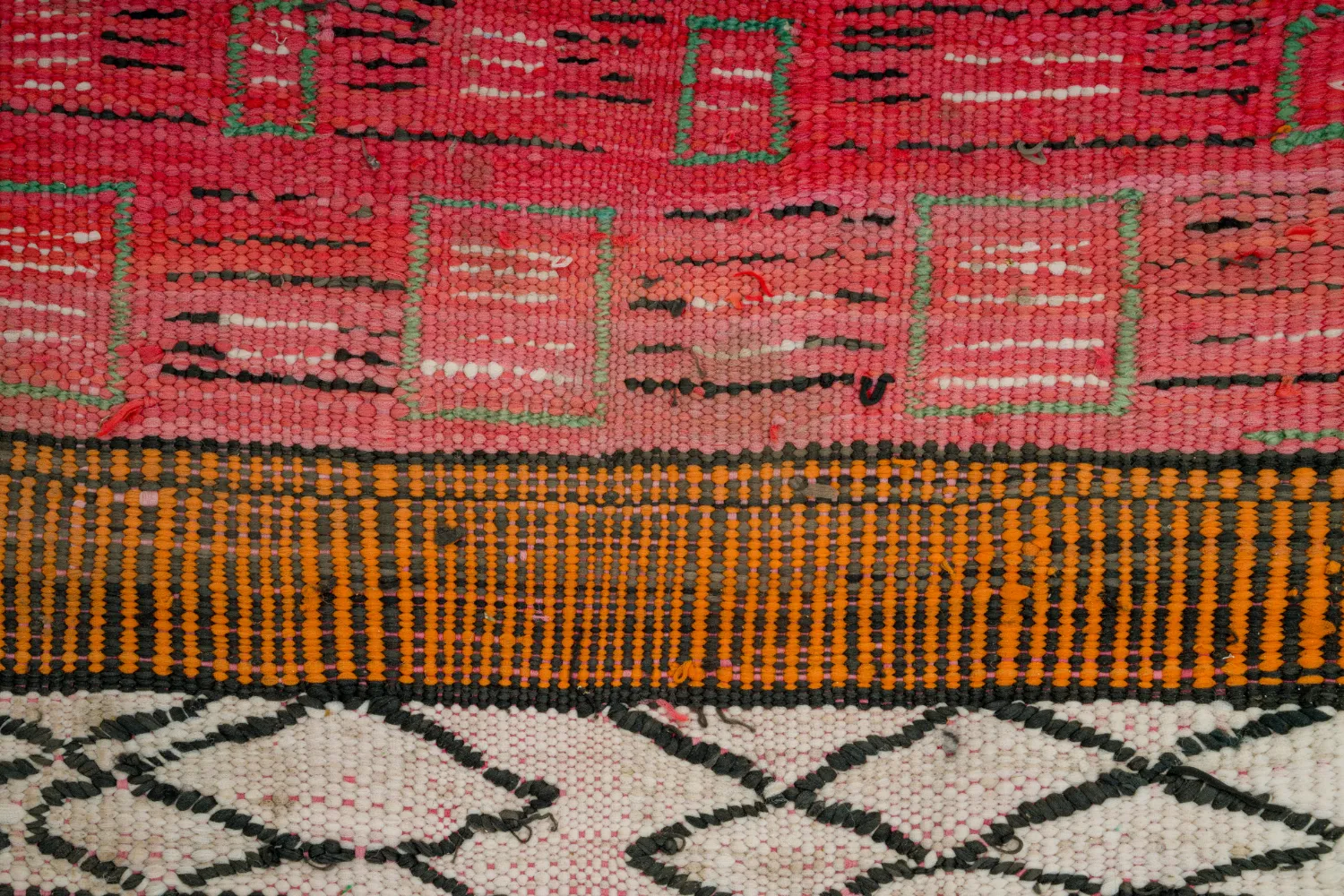 Tapis berbère marocain Boucherouite 150 x 365 cm