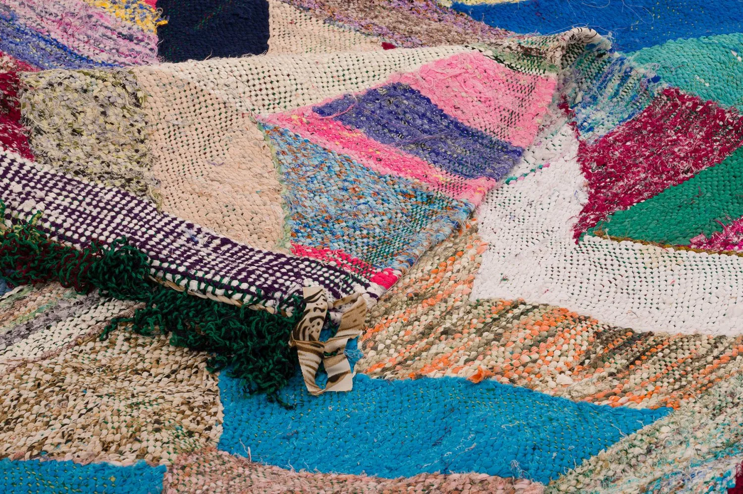 Tapis berbère marocain Boucherouite 130 x 275 cm
