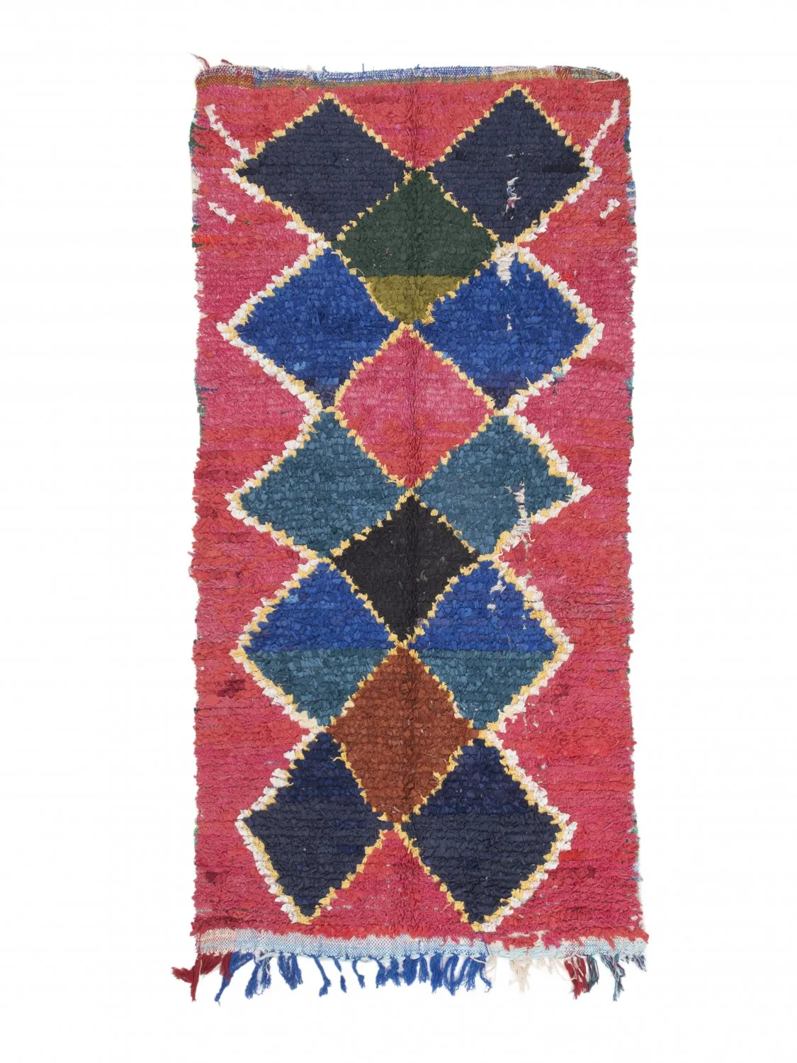 Tapis berbère marocain Boucherouite 250 x 120 cm
