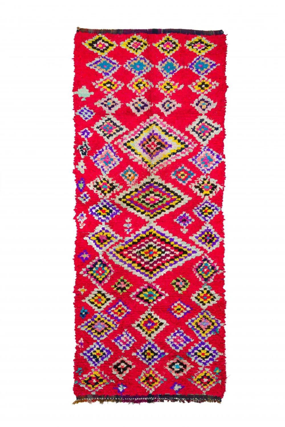 Tapis berbère marocain Boucherouite 320 x 130 cm