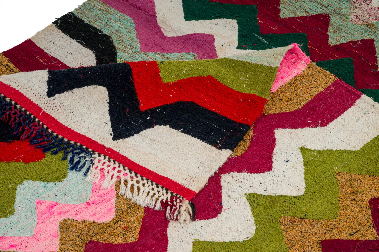Tapis berbère marocain Boucherouite 120 x 235 cm