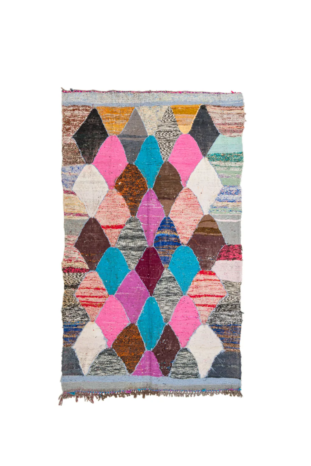Tapis berbère marocain Boucherouite 125 x 225 cm