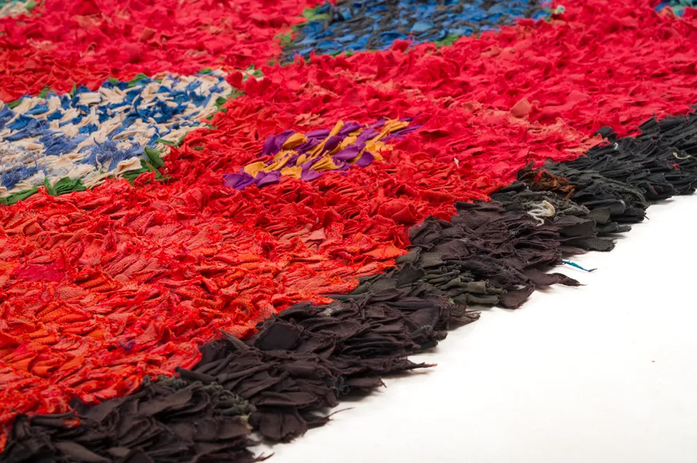 Tapis berbère marocain Boucherouite 290 x 150 cm