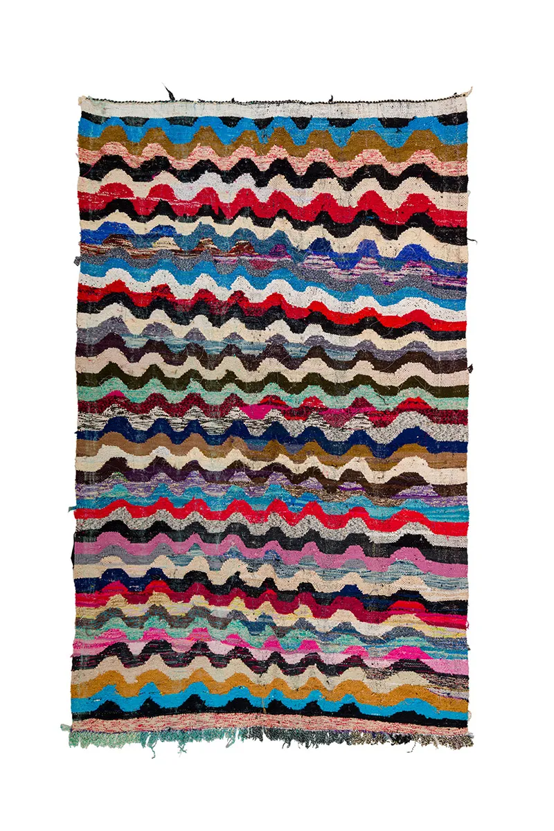 Tapis berbère marocain Boucherouite 170 x 270 cm