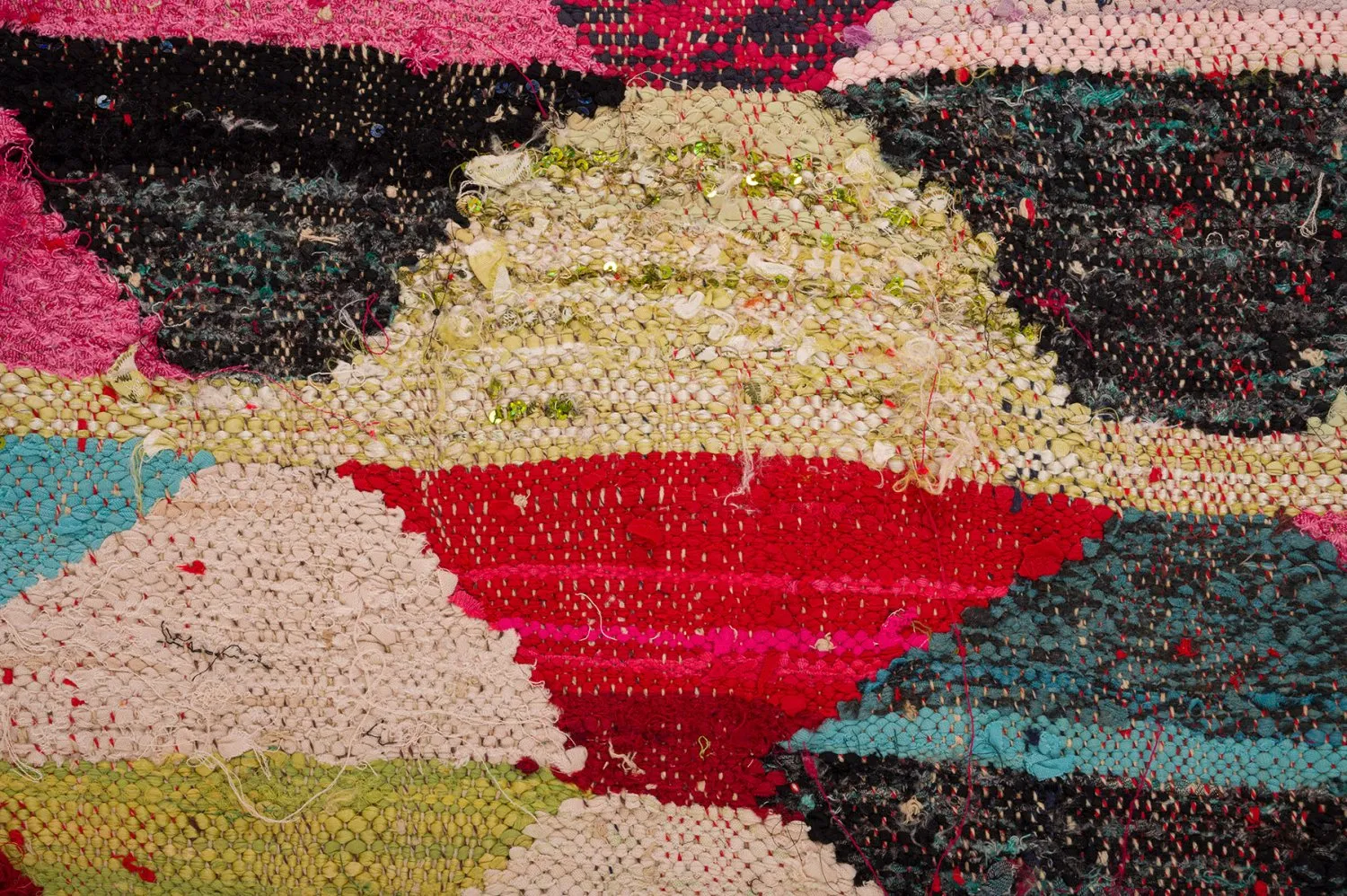 Tapis berbère marocain Boucherouite 155 x 290 cm
