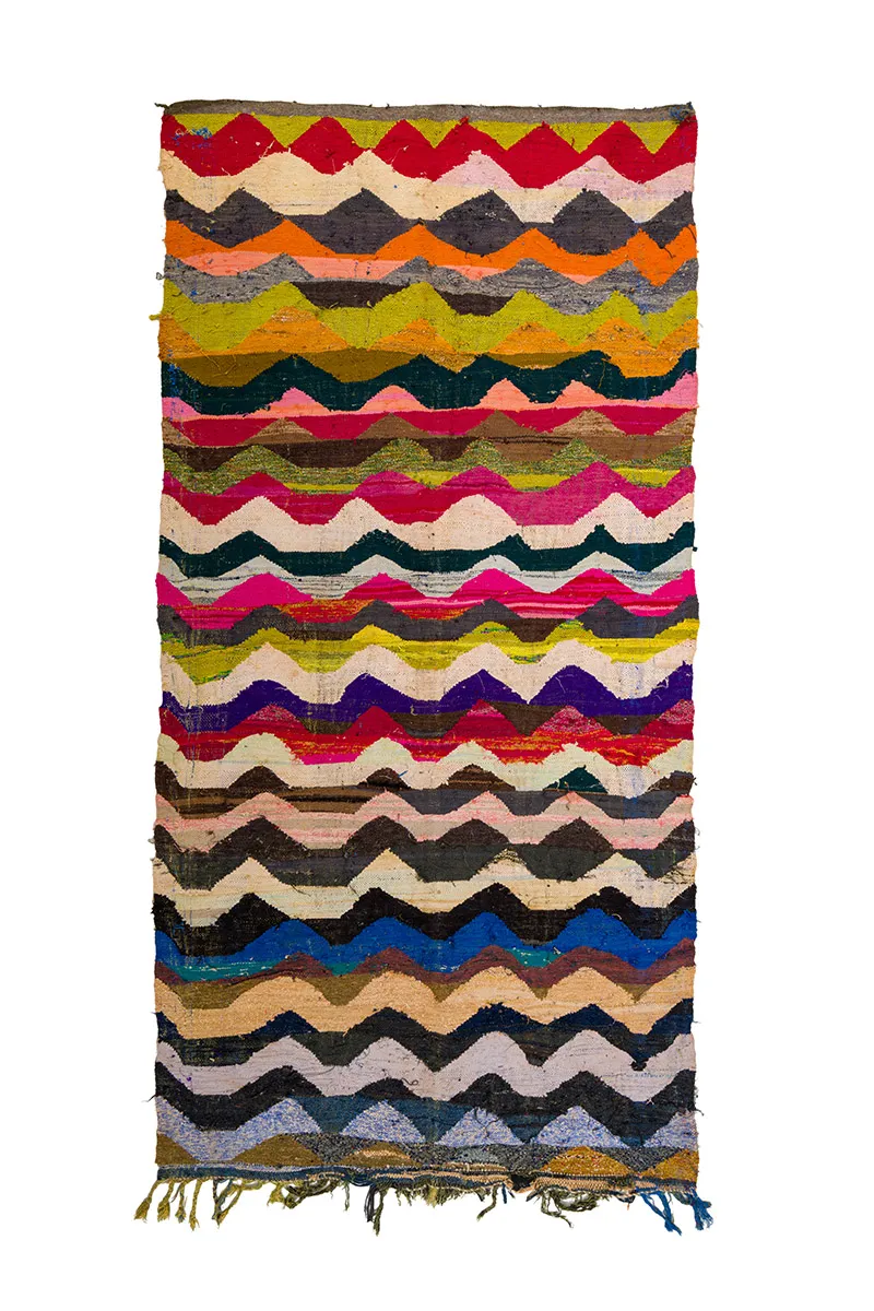 Tapis berbère marocain Boucherouite 140 x 295 cm