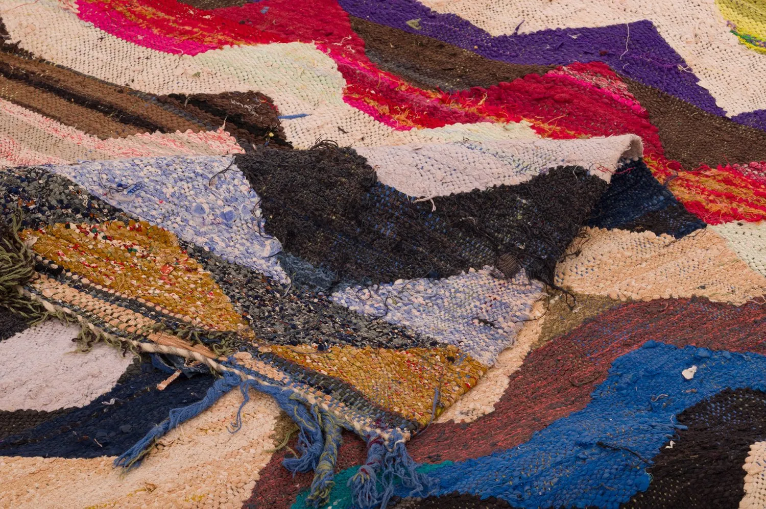 Tapis berbère marocain Boucherouite 140 x 295 cm