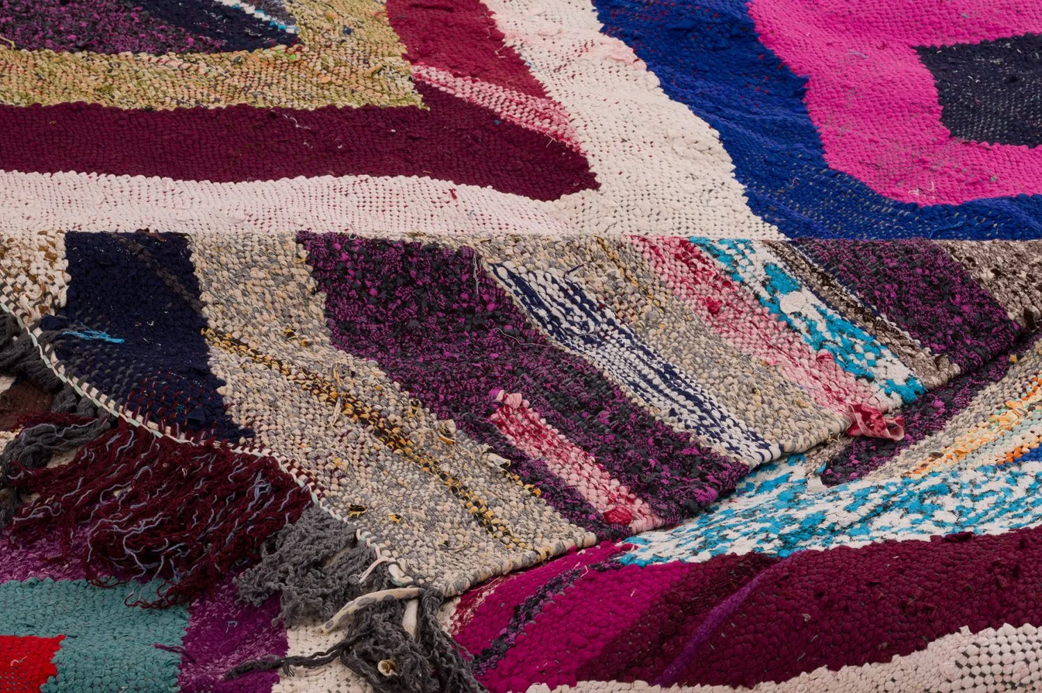 Tapis berbère marocain Boucherouite 165 x 270 cm