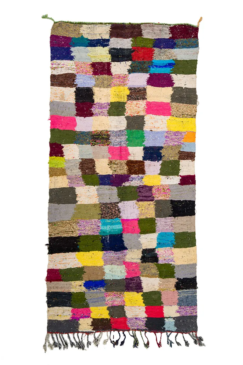 Tapis berbère marocain Boucherouite 135 x 275 cm