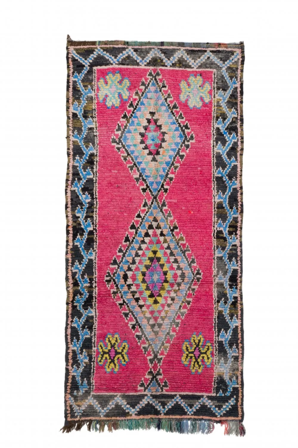 Tapis berbère marocain Boucherouite 275 x 130 cm