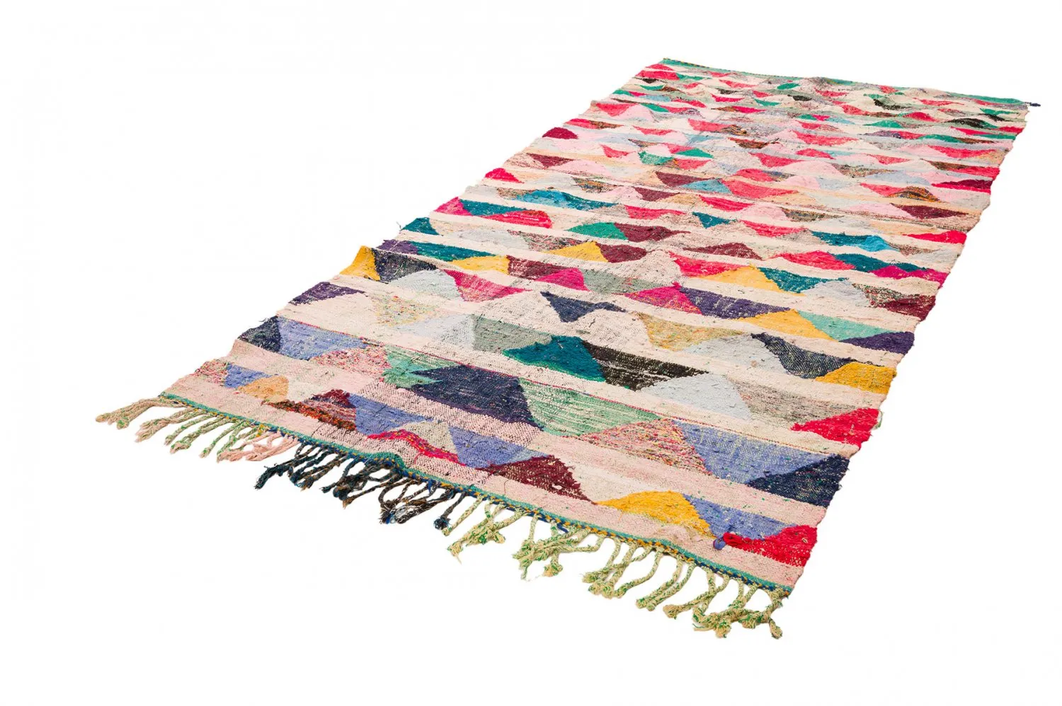 Tapis berbère marocain Boucherouite 145 x 330 cm