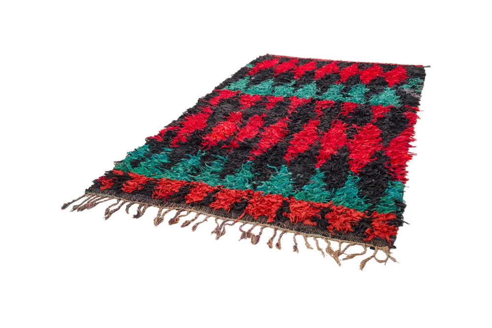 Tapis berbère marocain Boucherouite 285 x 160 cm