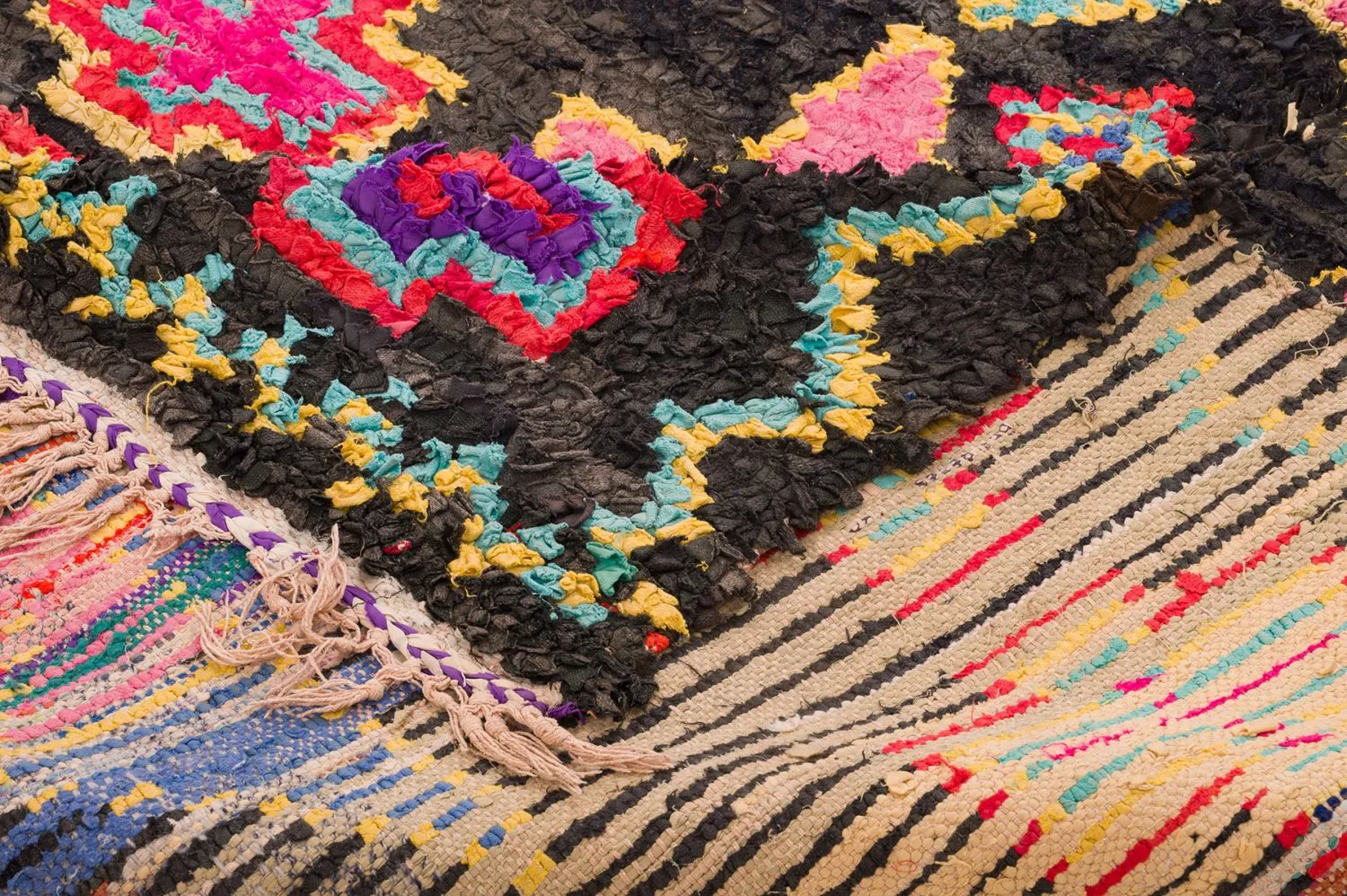 Tapis berbère marocain Boucherouite 135 x 315 cm
