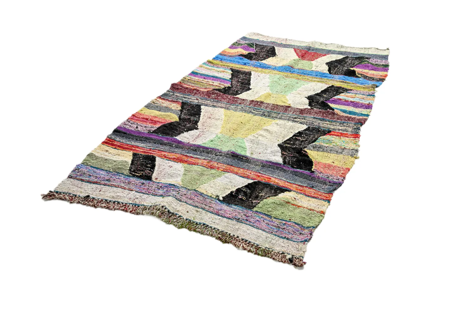 Tapis berbère marocain Boucherouite 130 x 245 cm