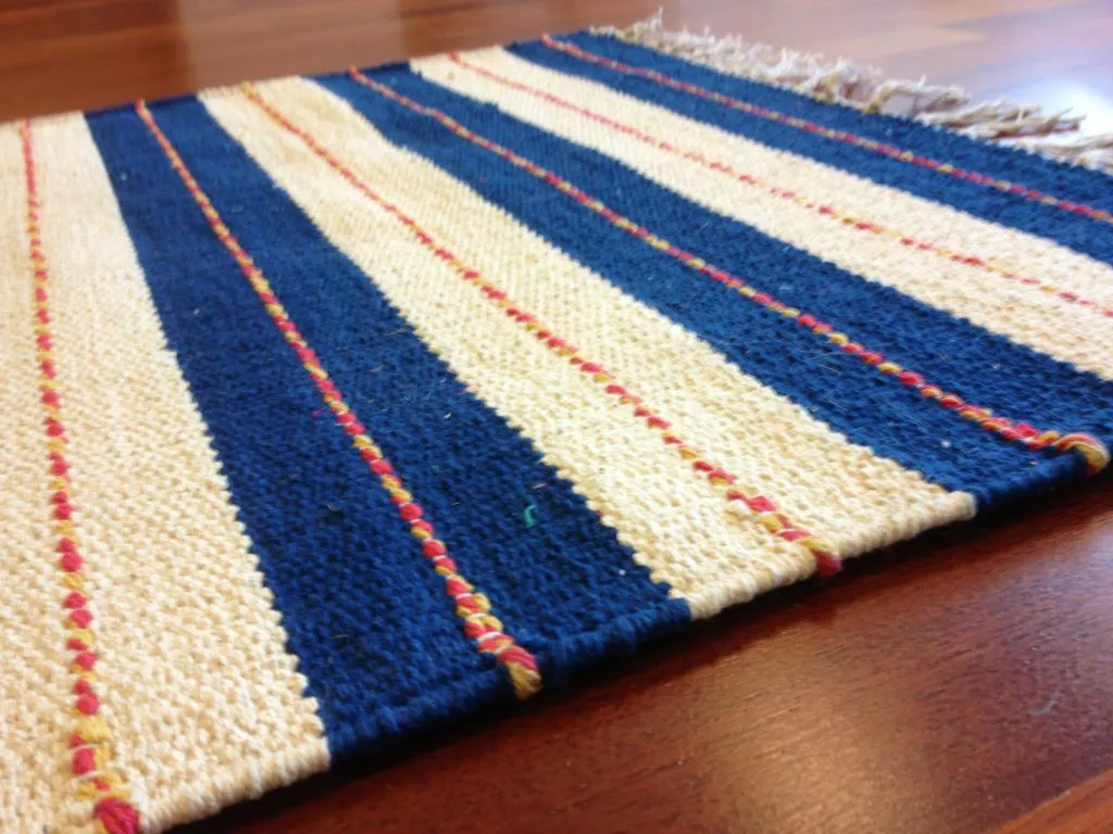 Tapis chiffons - Alva (bleu)