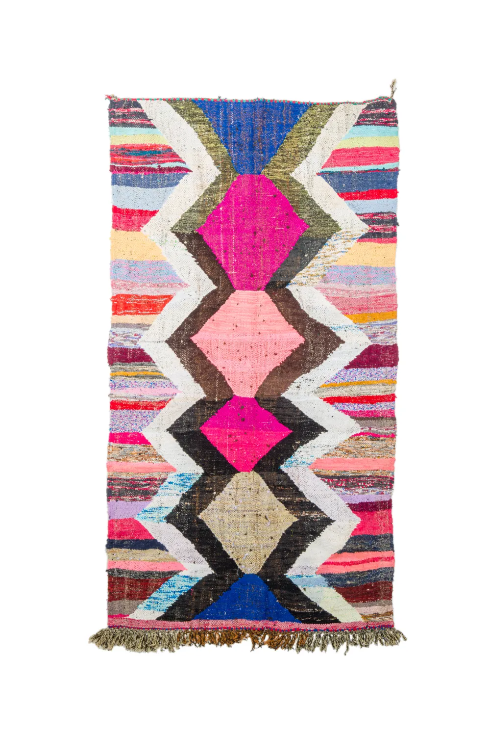 Tapis berbère marocain Boucherouite 140 x 245 cm
