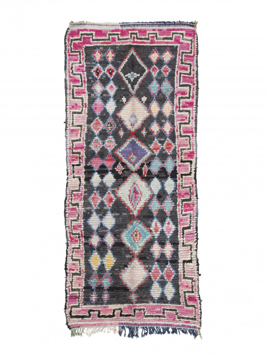 Tapis berbère marocain Boucherouite 310 x 130 cm