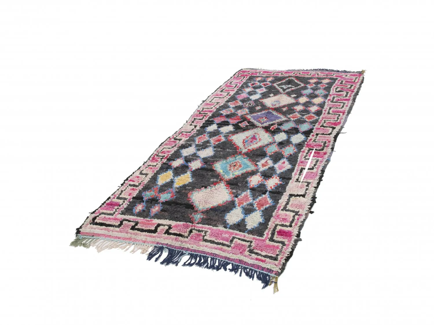 Tapis berbère marocain Boucherouite 310 x 130 cm