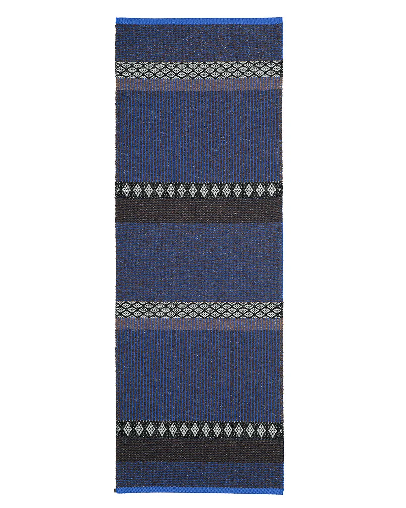 Tapis en plastique et fil - Horredsmattan Forest Mix (bleu)