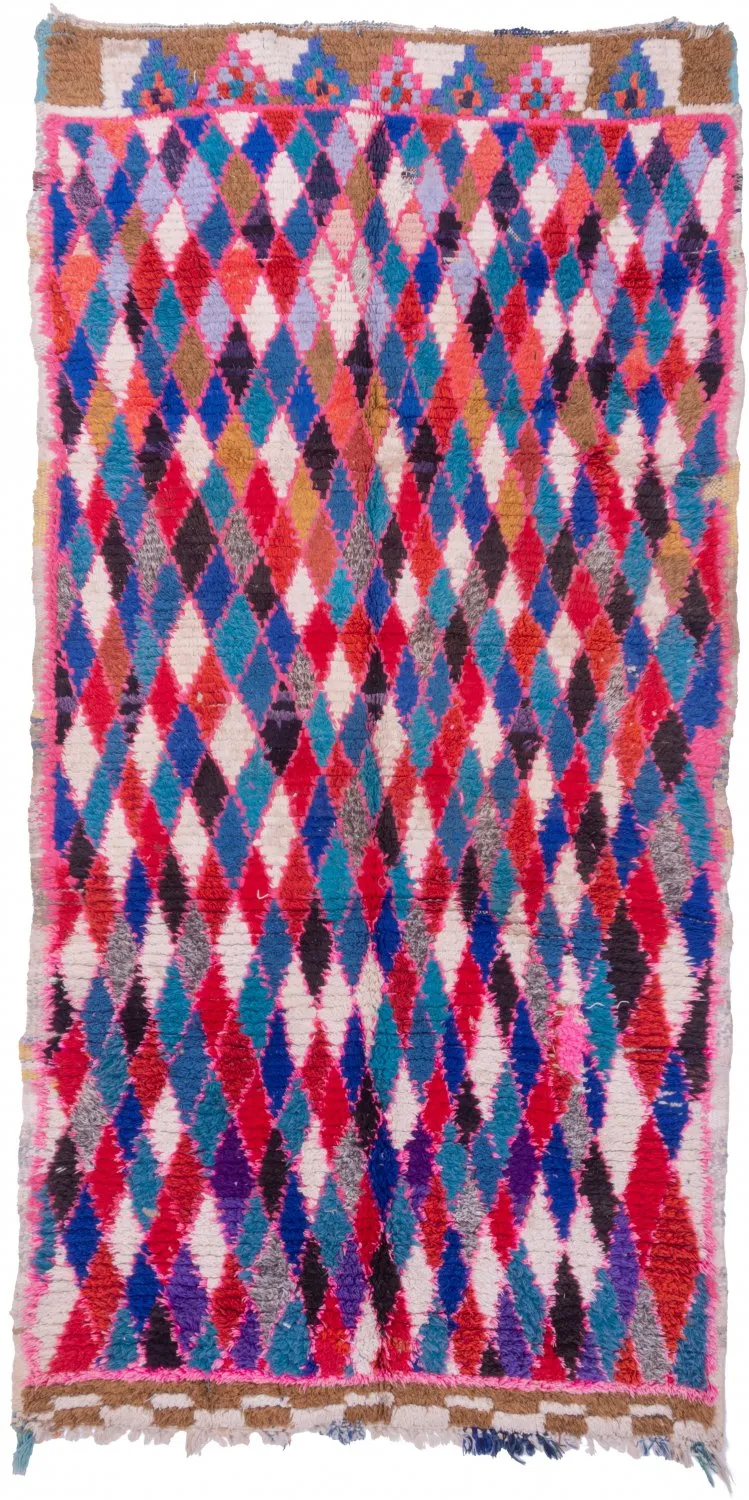 Tapis Marocain Berbère Boucherouite 220 x 110 cm