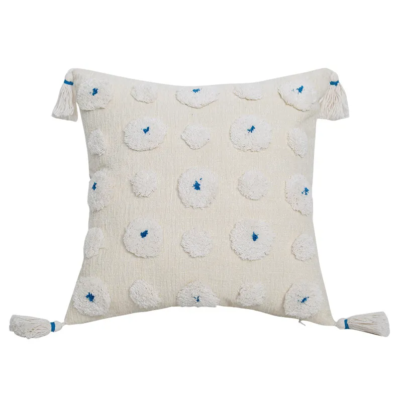 Housse de coussin - Boho Flower (bleu)