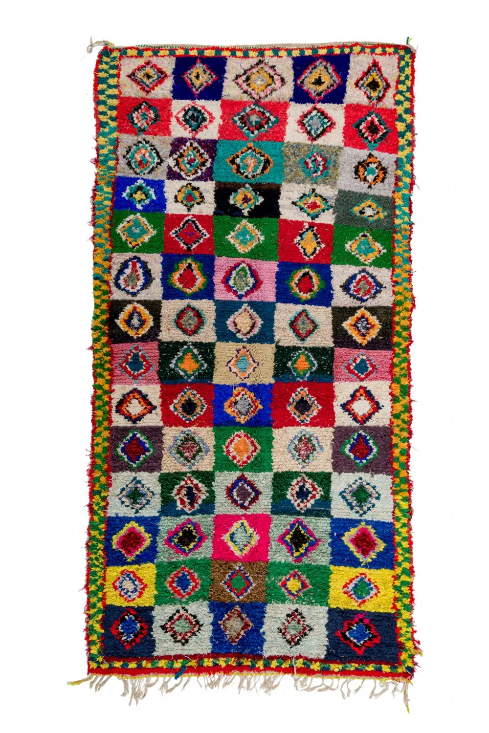 Tapis berbère marocain Boucherouite 290 x 145 cm