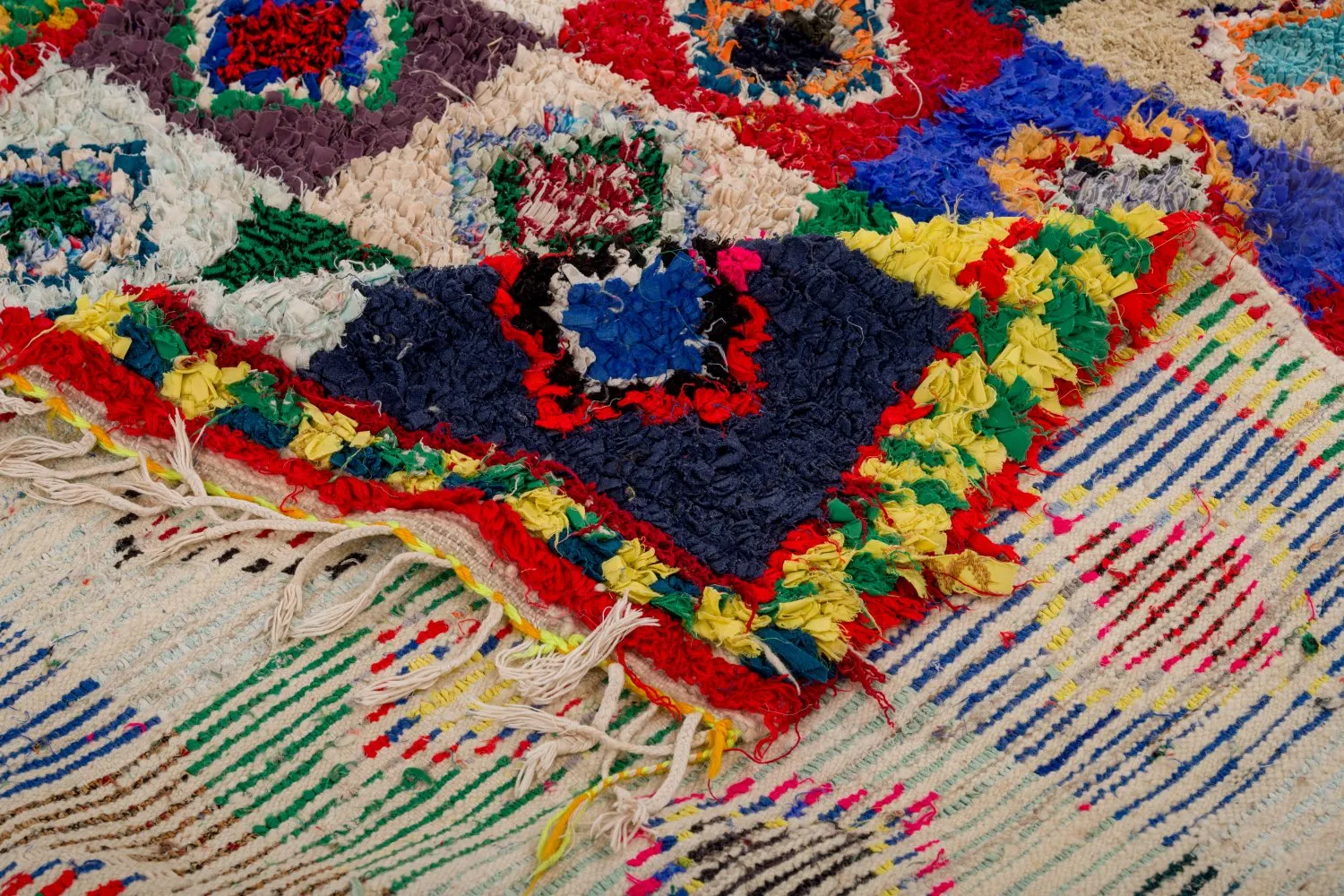 Tapis berbère marocain Boucherouite 290 x 145 cm