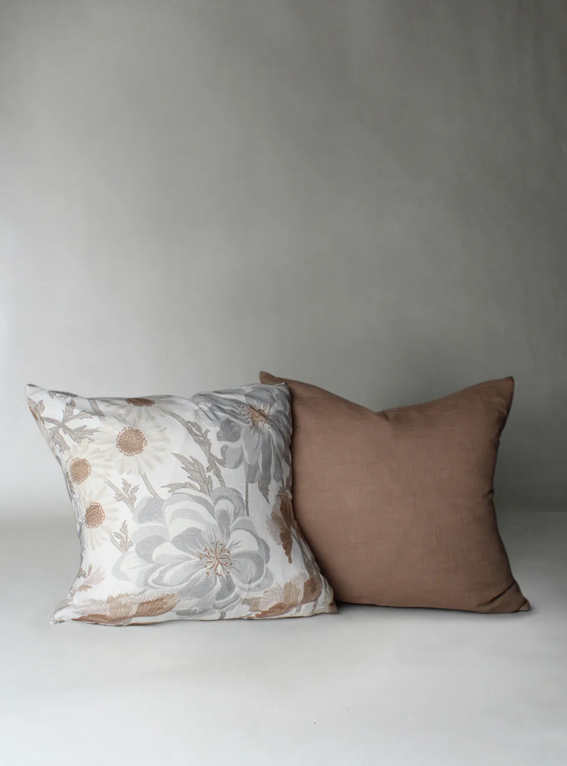 Housse de coussin lot de 2 - Serena (gris/beige)