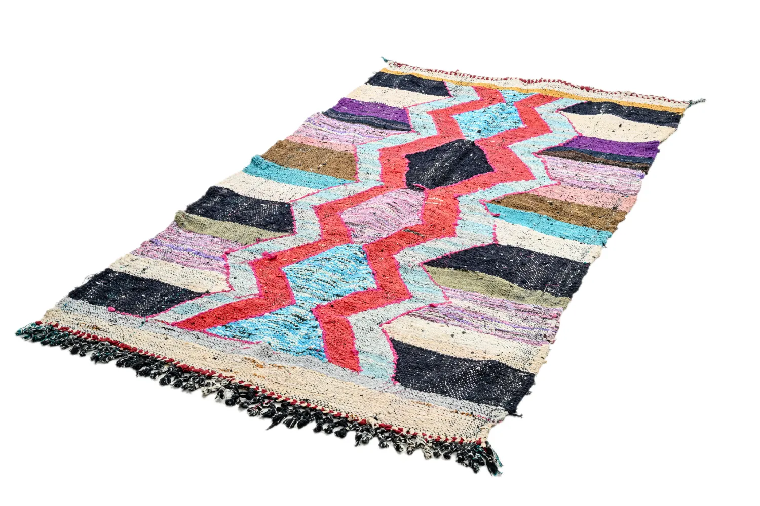 Tapis Marocain Berbère Boucherouite 115 x 220 cm