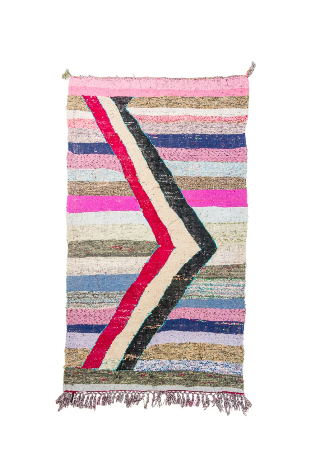 Tapis berbère marocain Boucherouite 130 x 225 cm