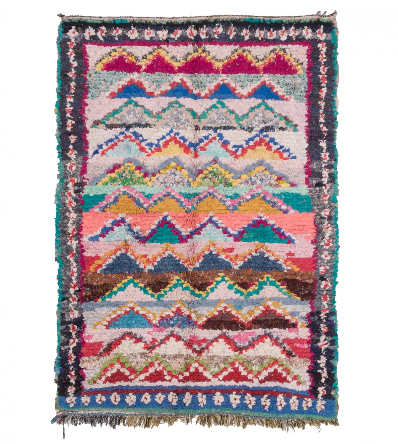 Tapis Marocain Berbère Boucherouite 195 x 135 cm