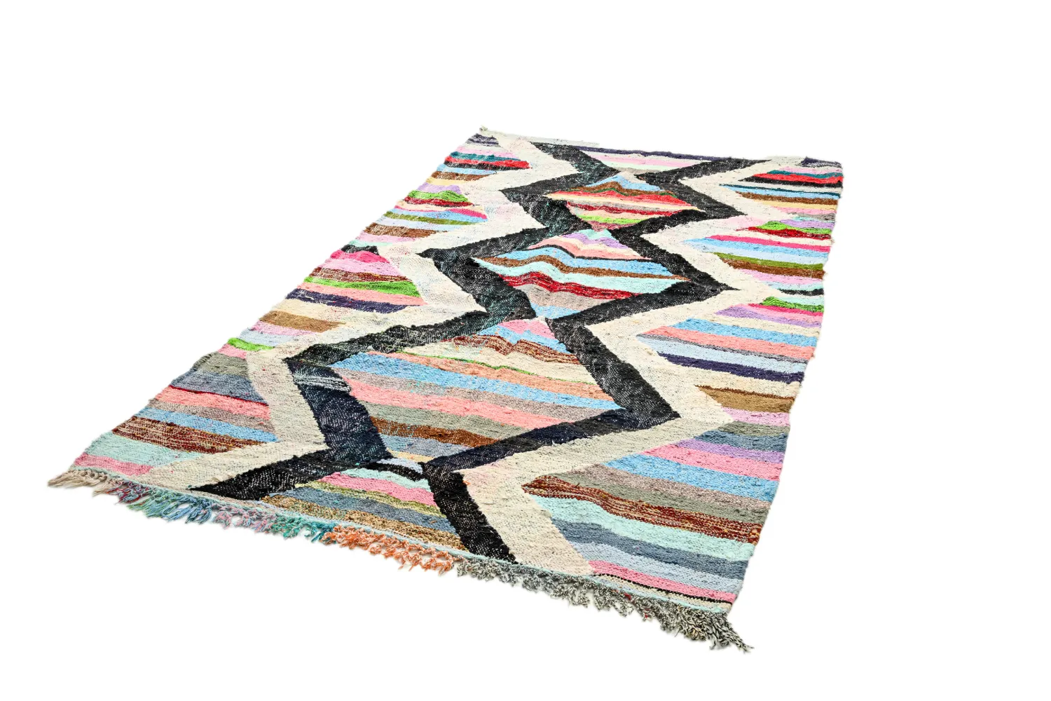 Tapis berbère marocain Boucherouite 145 x 245 cm