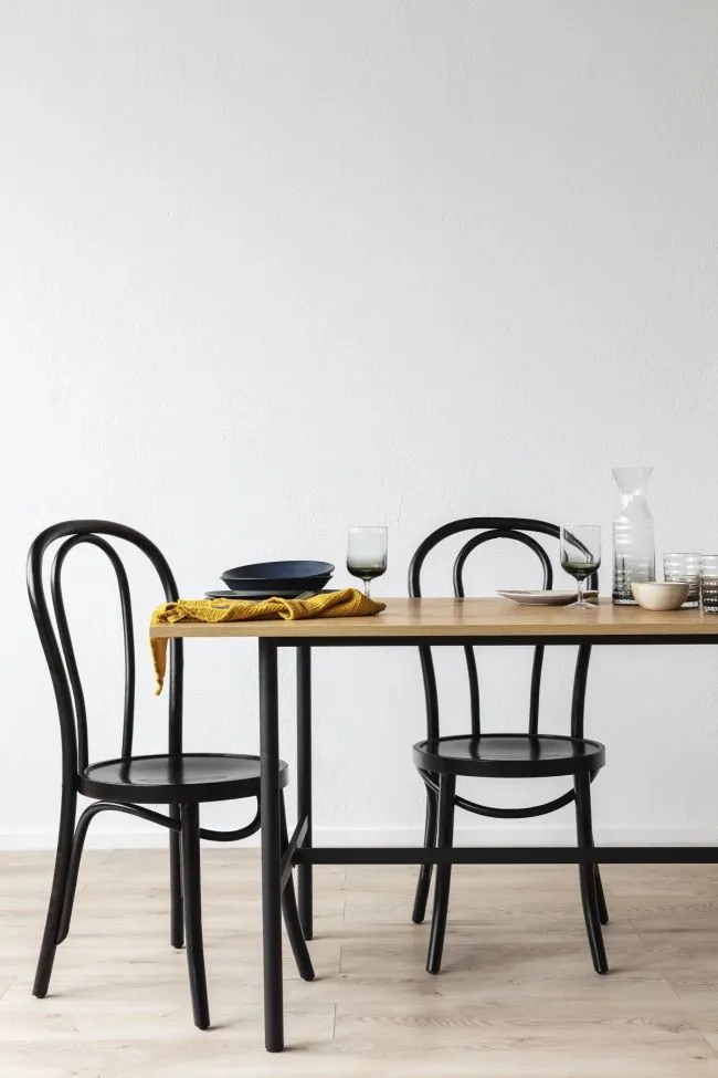Chaise - Bistro (bois/noir) - 2 pièces