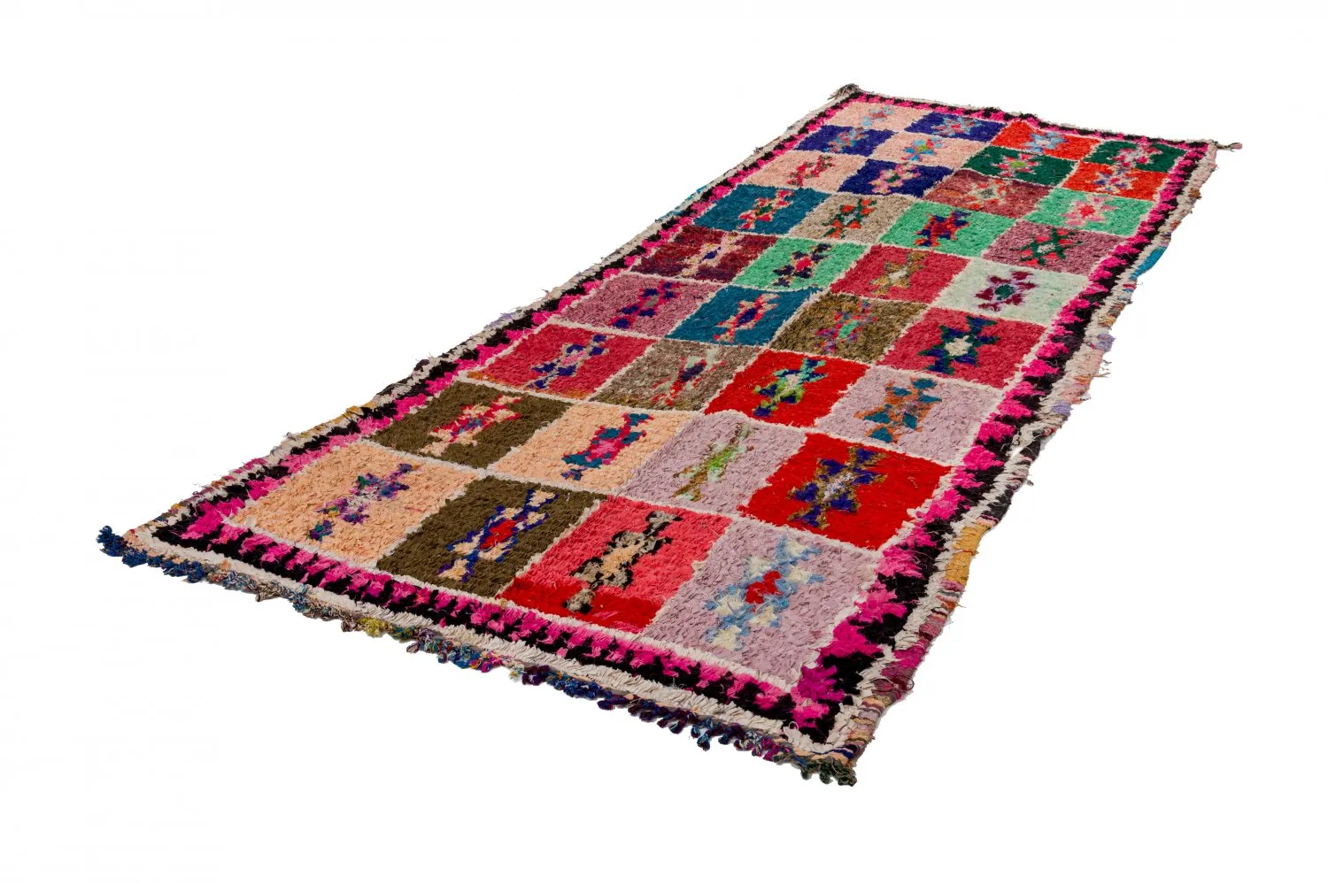 Tapis berbère marocain Boucherouite 360 x 130 cm