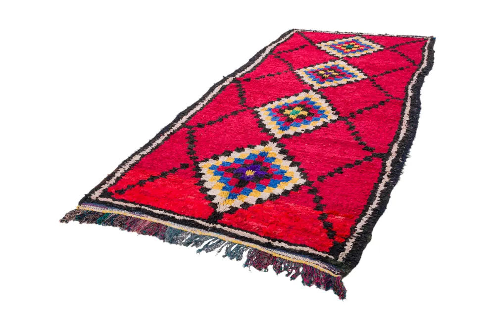 Tapis berbère marocain Boucherouite 310 x 145 cm
