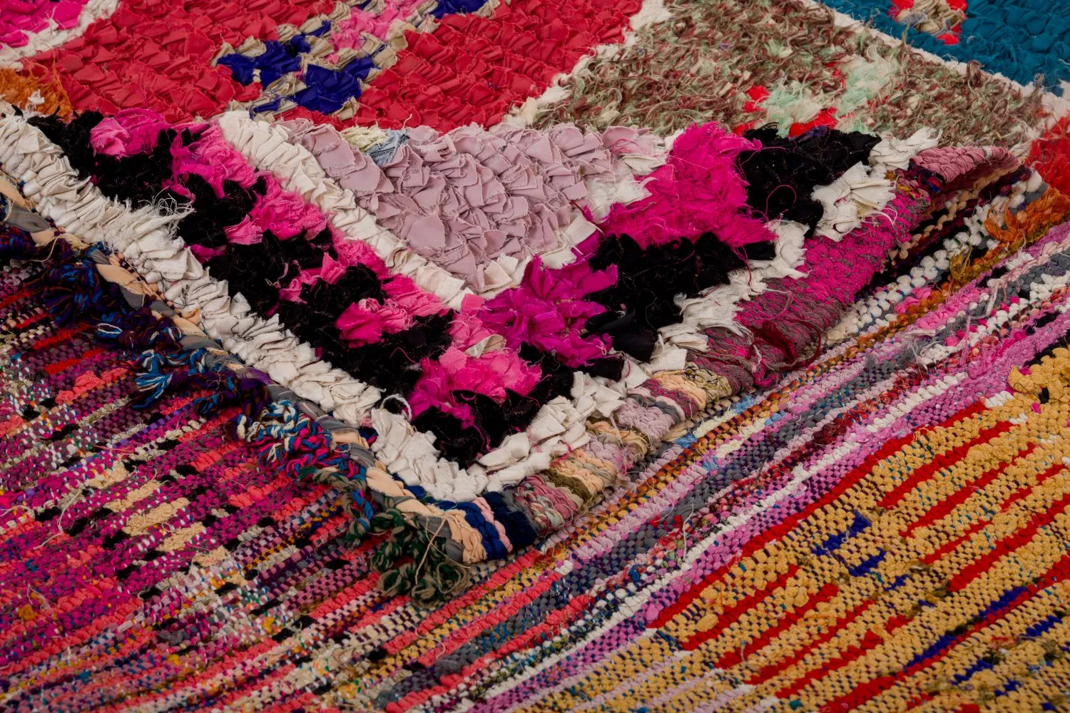 Tapis berbère marocain Boucherouite 360 x 130 cm