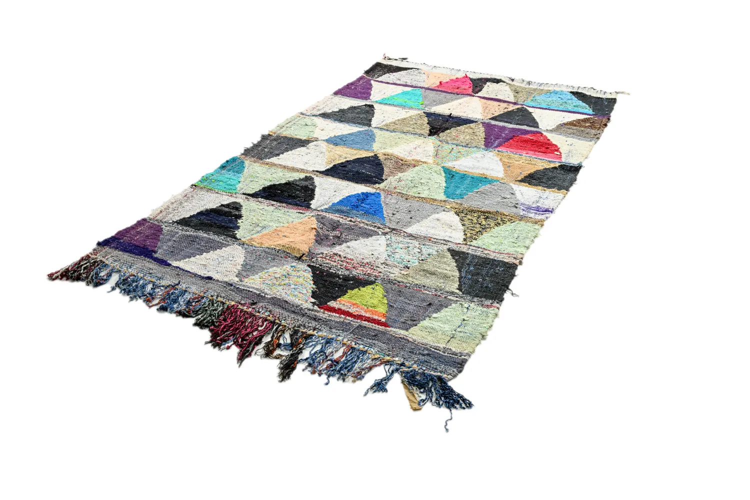 Tapis berbère marocain Boucherouite 125 x 230 cm