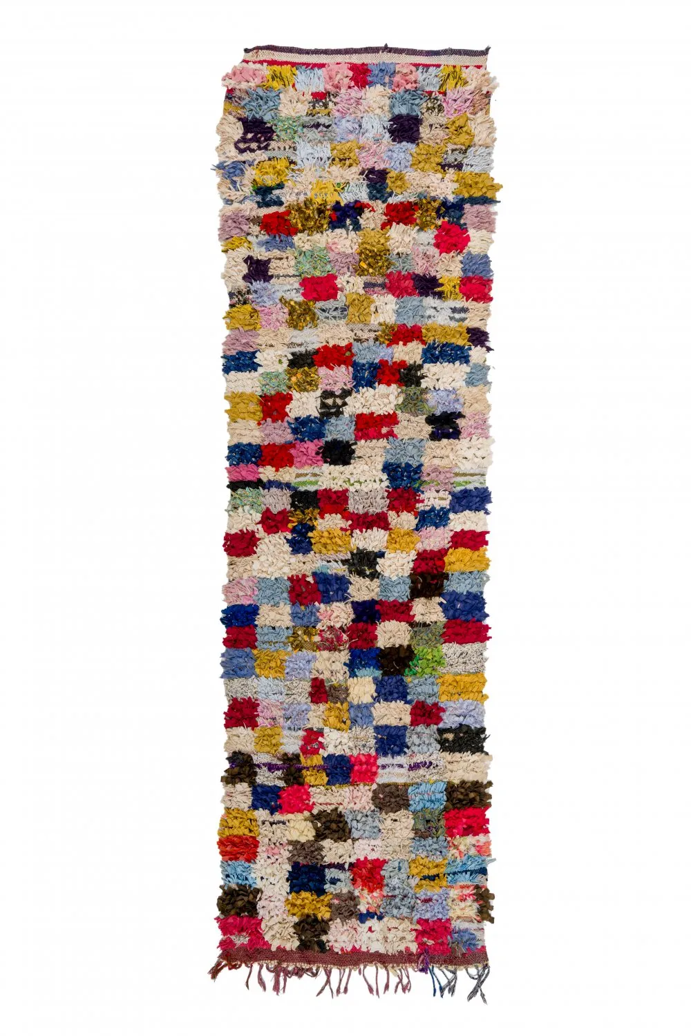 Tapis berbère marocain Boucherouite 380 x 105 cm
