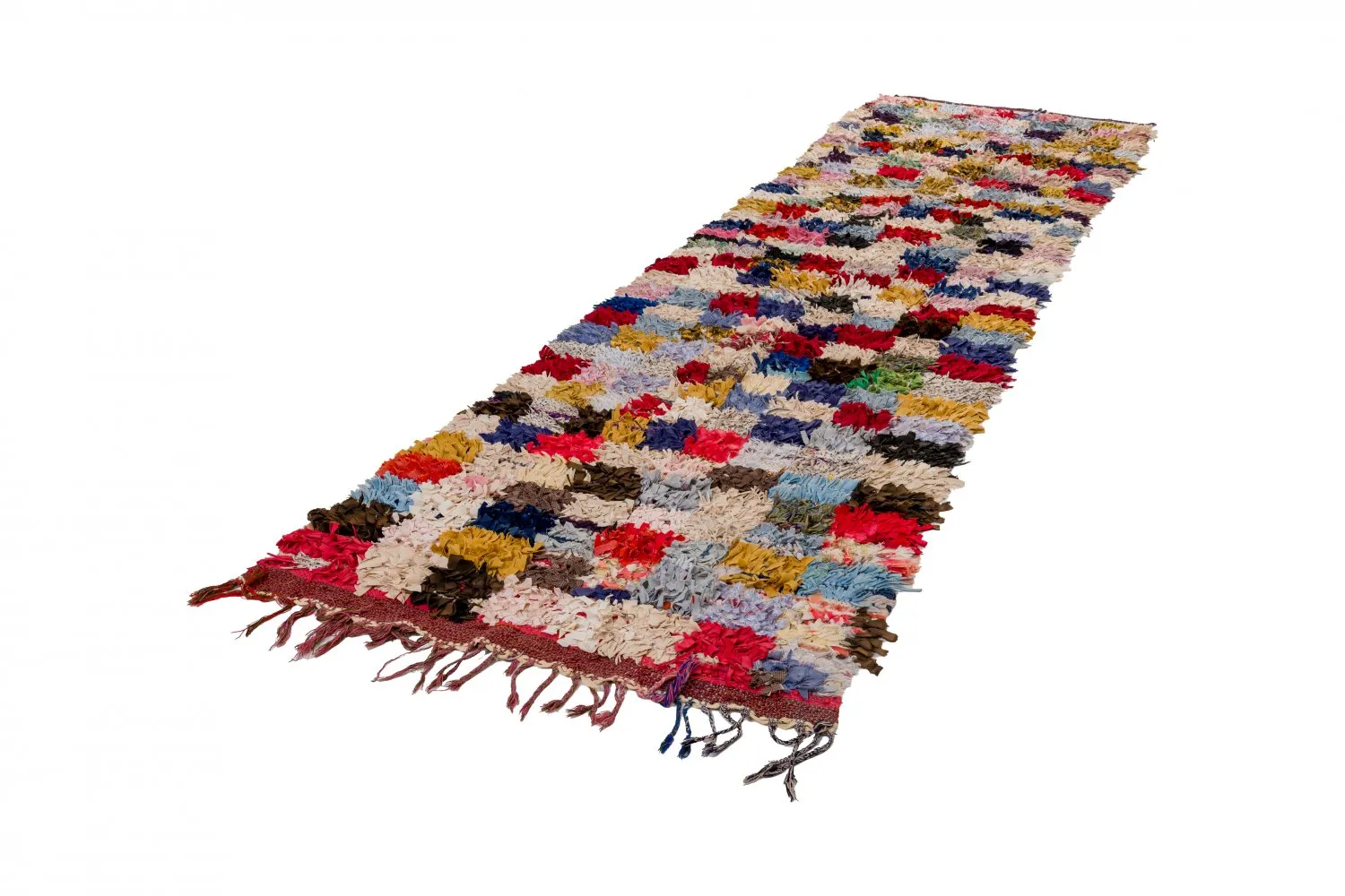 Tapis berbère marocain Boucherouite 380 x 105 cm